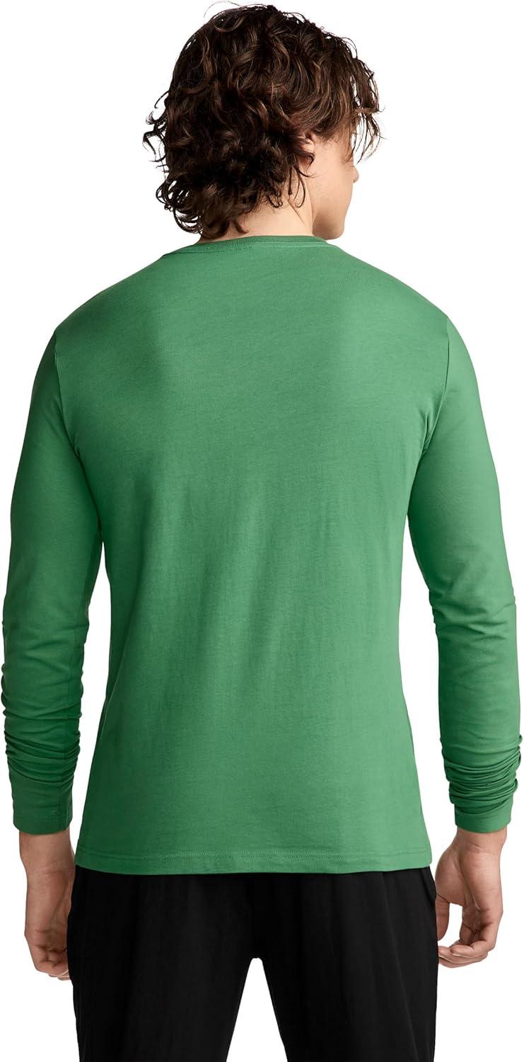 imageJockey Mens Casualwear Made2Fit Long Sleeve Crew Neck TShirtBadge Green
