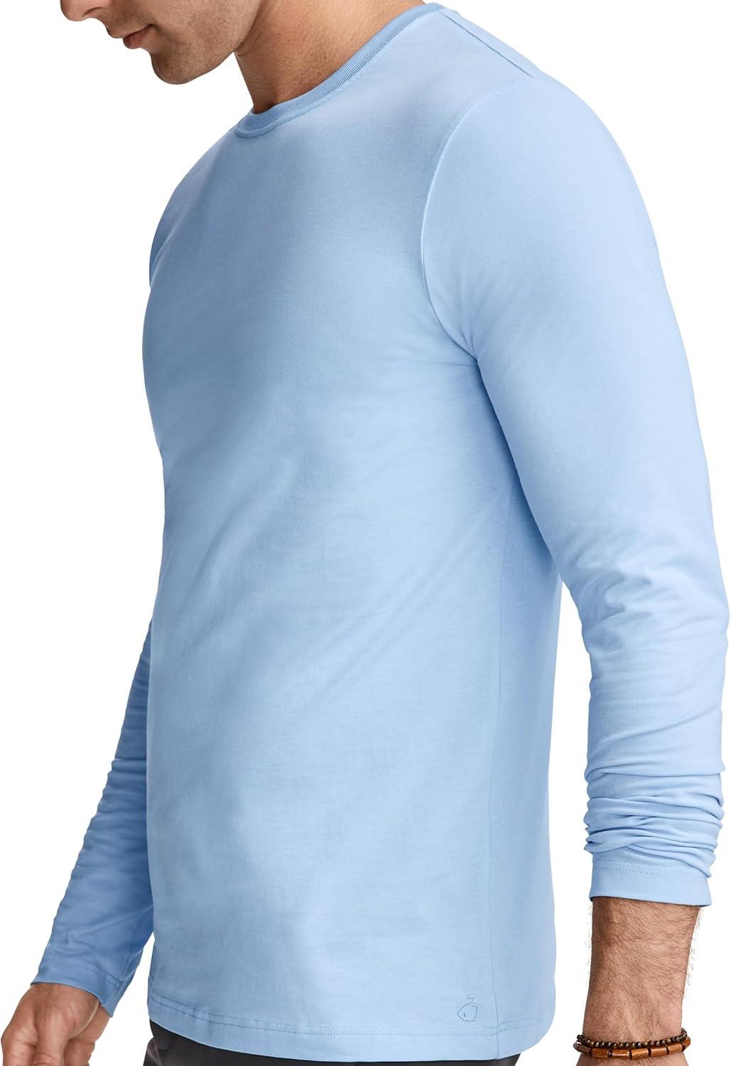 imageJockey Mens Casualwear Made2Fit Long Sleeve Crew Neck TShirtBrilliant Blue
