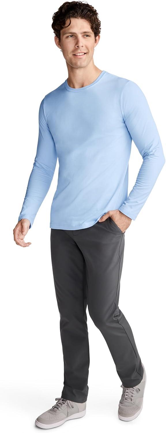 imageJockey Mens Casualwear Made2Fit Long Sleeve Crew Neck TShirtBrilliant Blue