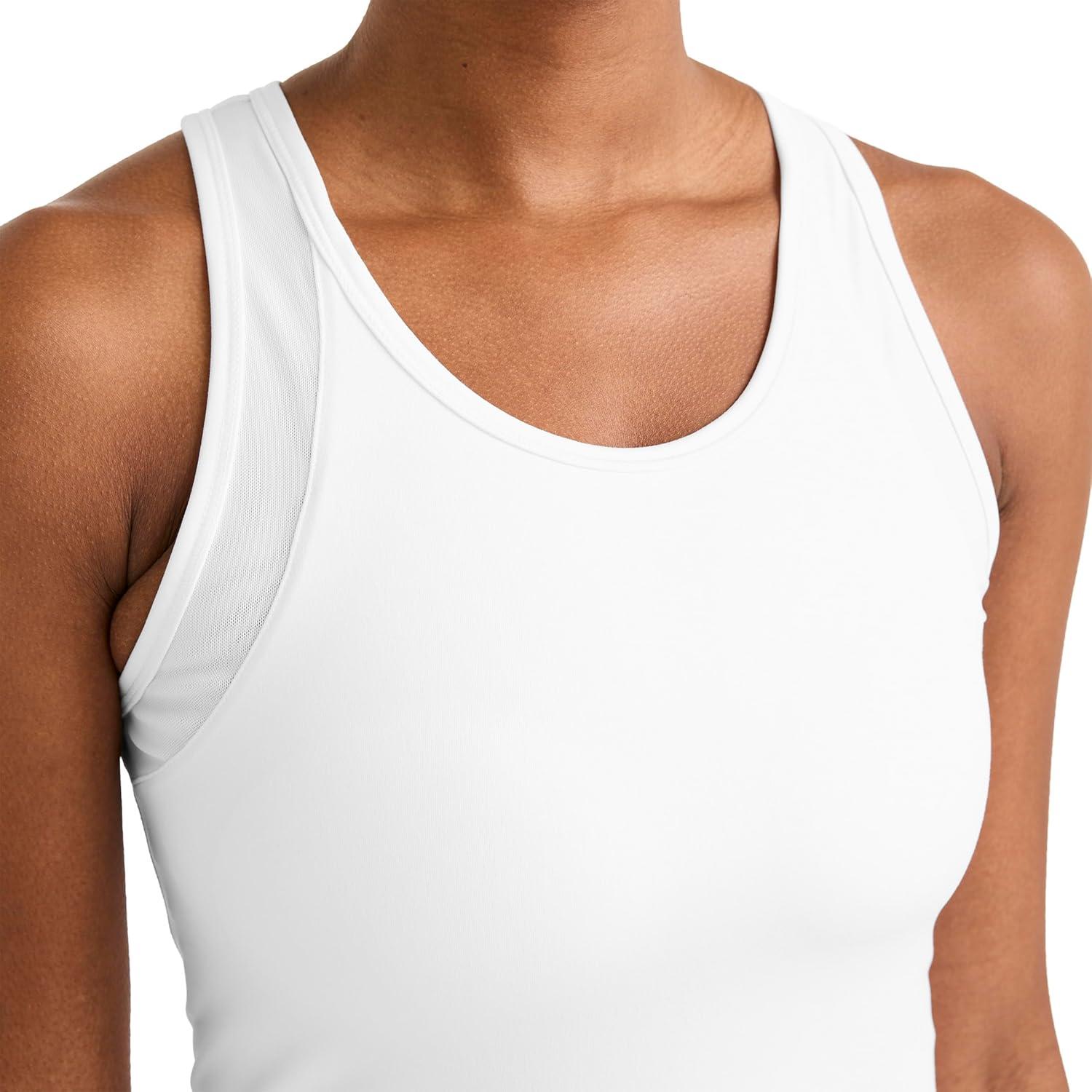 imageJockey Womens Activewear EVERACTIVE Mesh Lined Crop Tank with Builtin Bra