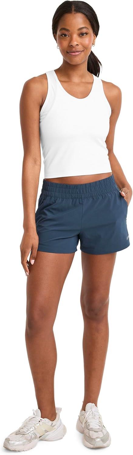 imageJockey Womens Activewear EVERACTIVE Mesh Lined Crop Tank with Builtin Bra