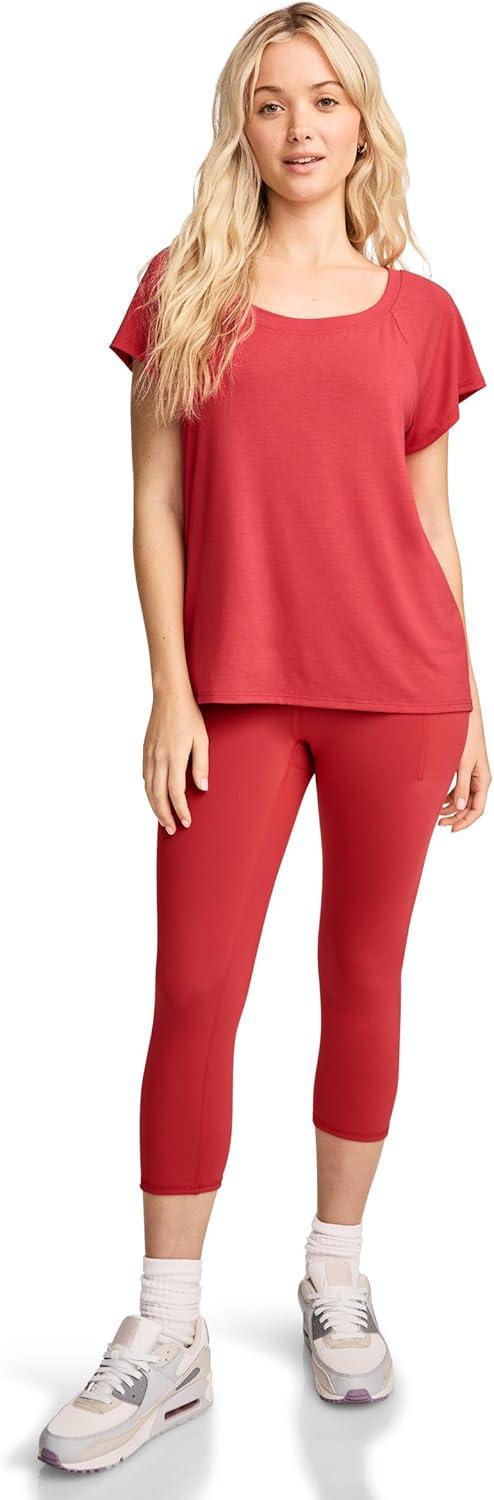 imageJockey Womens Activewear EverActive Oversized TeeDragonfruit Red