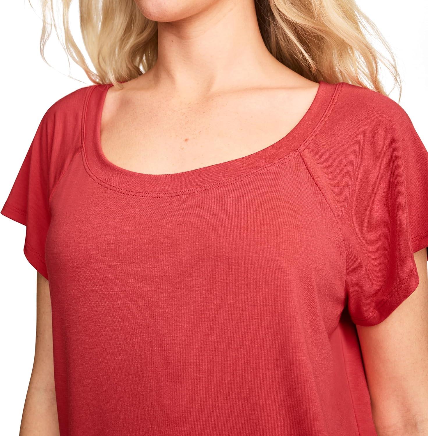 imageJockey Womens Activewear EverActive Oversized TeeDragonfruit Red