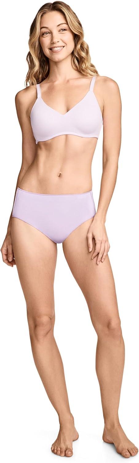 imageJockey Womens Bra Smooth amp Sleek Microfiber Full Coverage Wirefree TShirt BraDreamy Purple