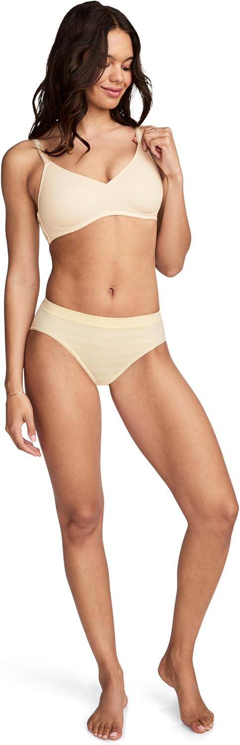 imageJockey Womens Bra Smooth amp Sleek Microfiber Full Coverage Wirefree TShirt BraFawn
