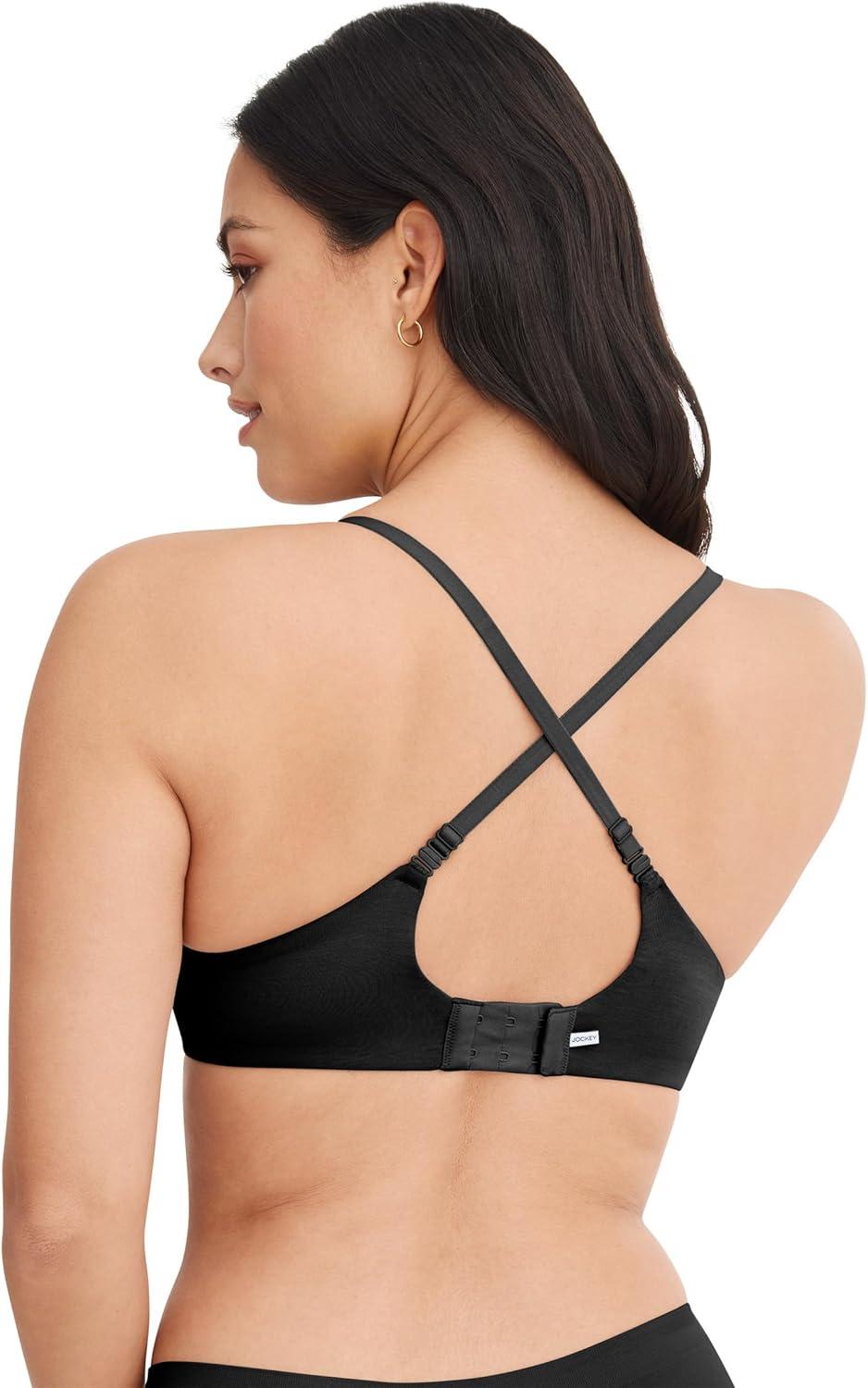 imageJockey Womens Bra Smooth amp Sleek Supersoft Demi Coverage Underwire TShirt BraBlack