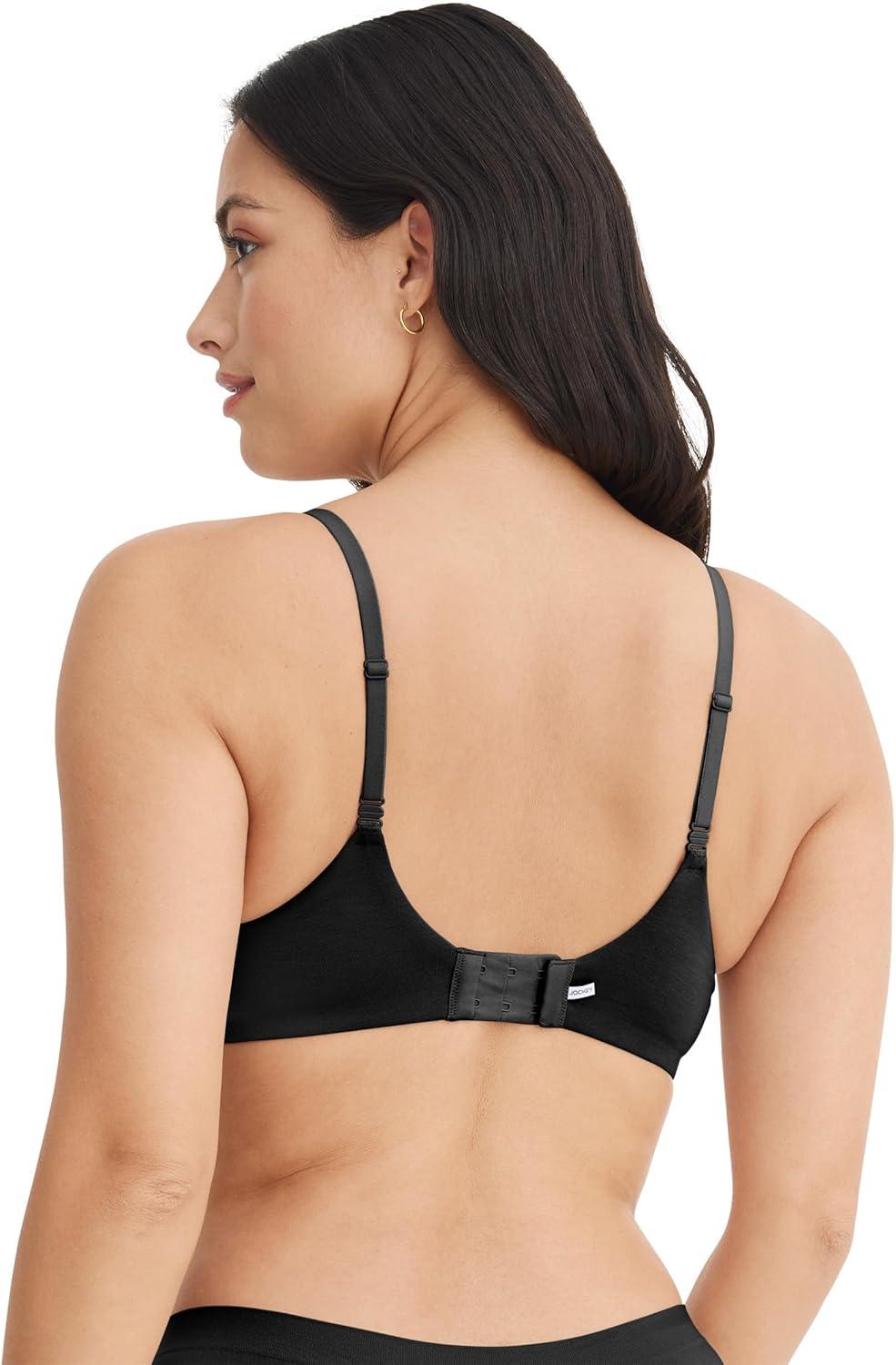 imageJockey Womens Bra Smooth amp Sleek Supersoft Demi Coverage Underwire TShirt BraBlack