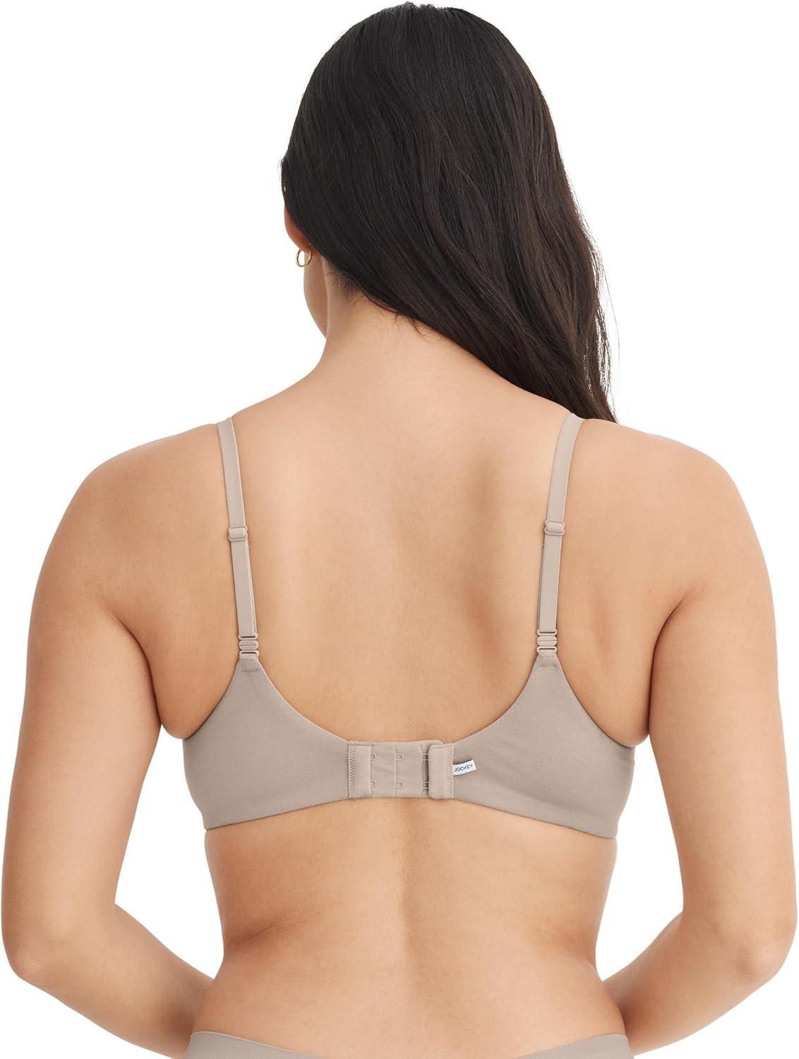 imageJockey Womens Bra Smooth amp Sleek Supersoft Demi Coverage Underwire TShirt BraGrey Seed