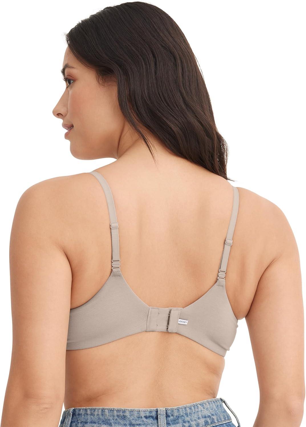 imageJockey Womens Bra Smooth amp Sleek Supersoft Demi Coverage Wirefree TShirt BraGrey Seed