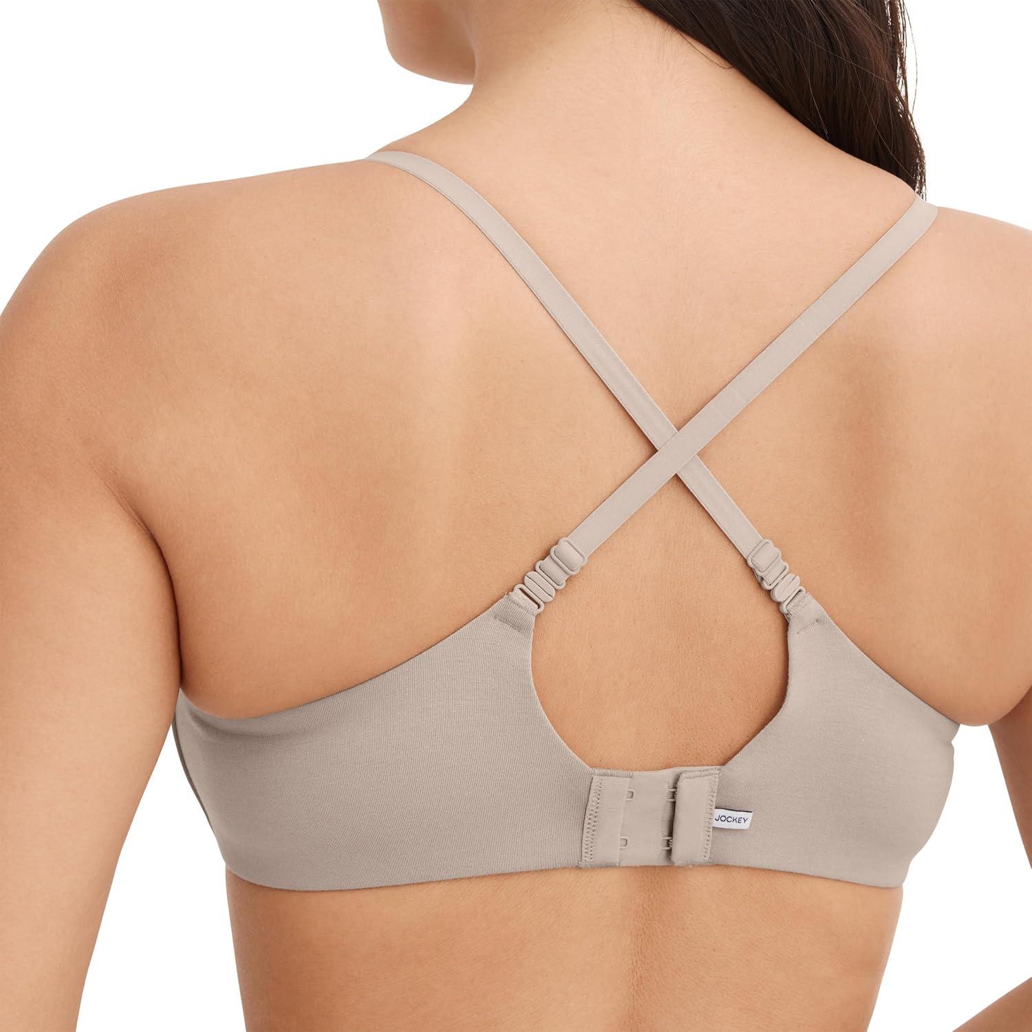 imageJockey Womens Bra Smooth amp Sleek Supersoft Demi Coverage Wirefree TShirt BraGrey Seed