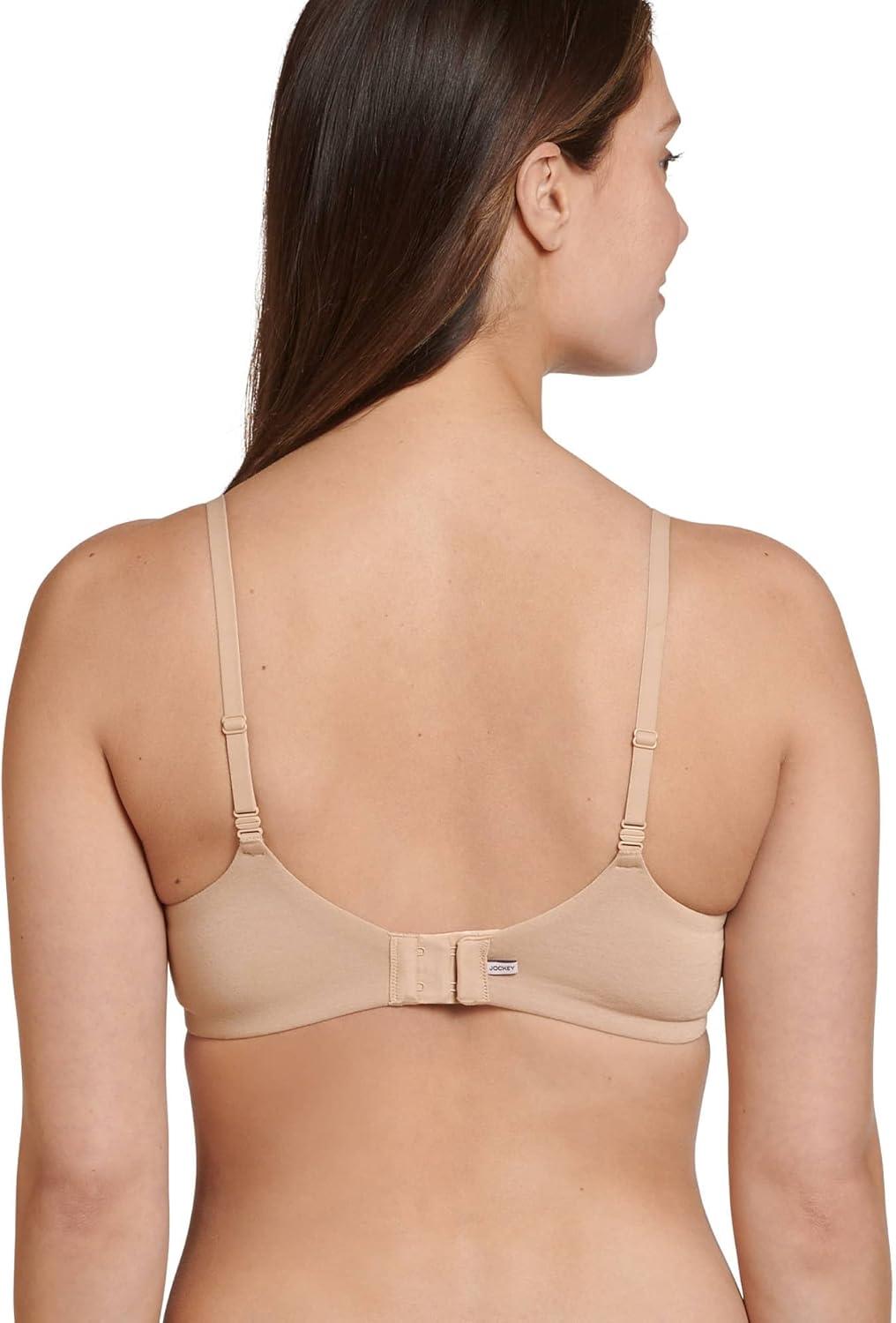 imageJockey Womens Bra Smooth amp Sleek Supersoft Demi Coverage Wirefree TShirt BraLight Beige