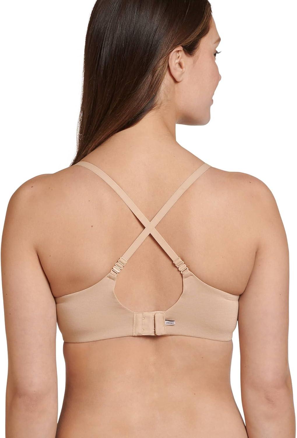 imageJockey Womens Bra Smooth amp Sleek Supersoft Demi Coverage Wirefree TShirt BraLight Beige
