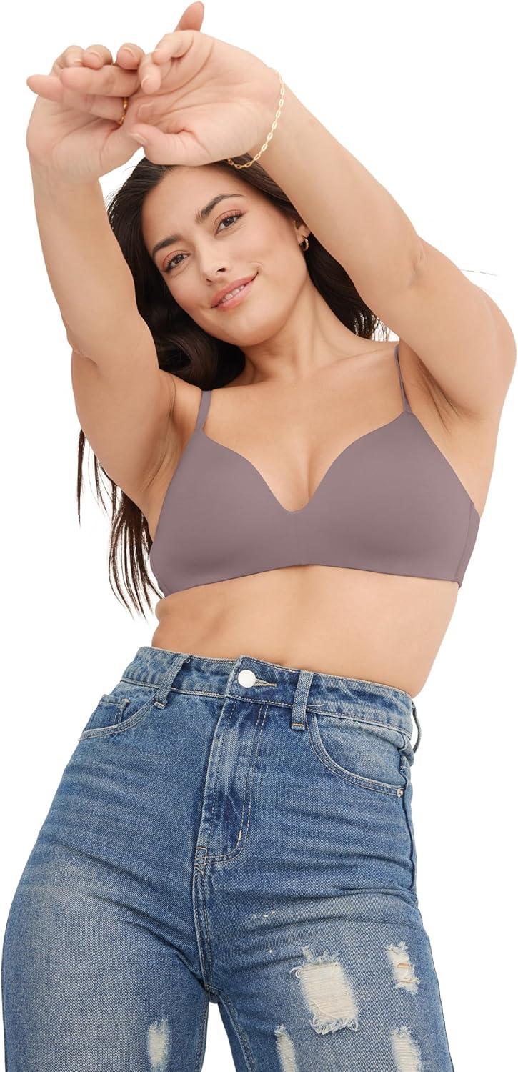 imageJockey Womens Bra Smooth amp Sleek Supersoft Demi Coverage Wirefree TShirt BraTwilight Sands