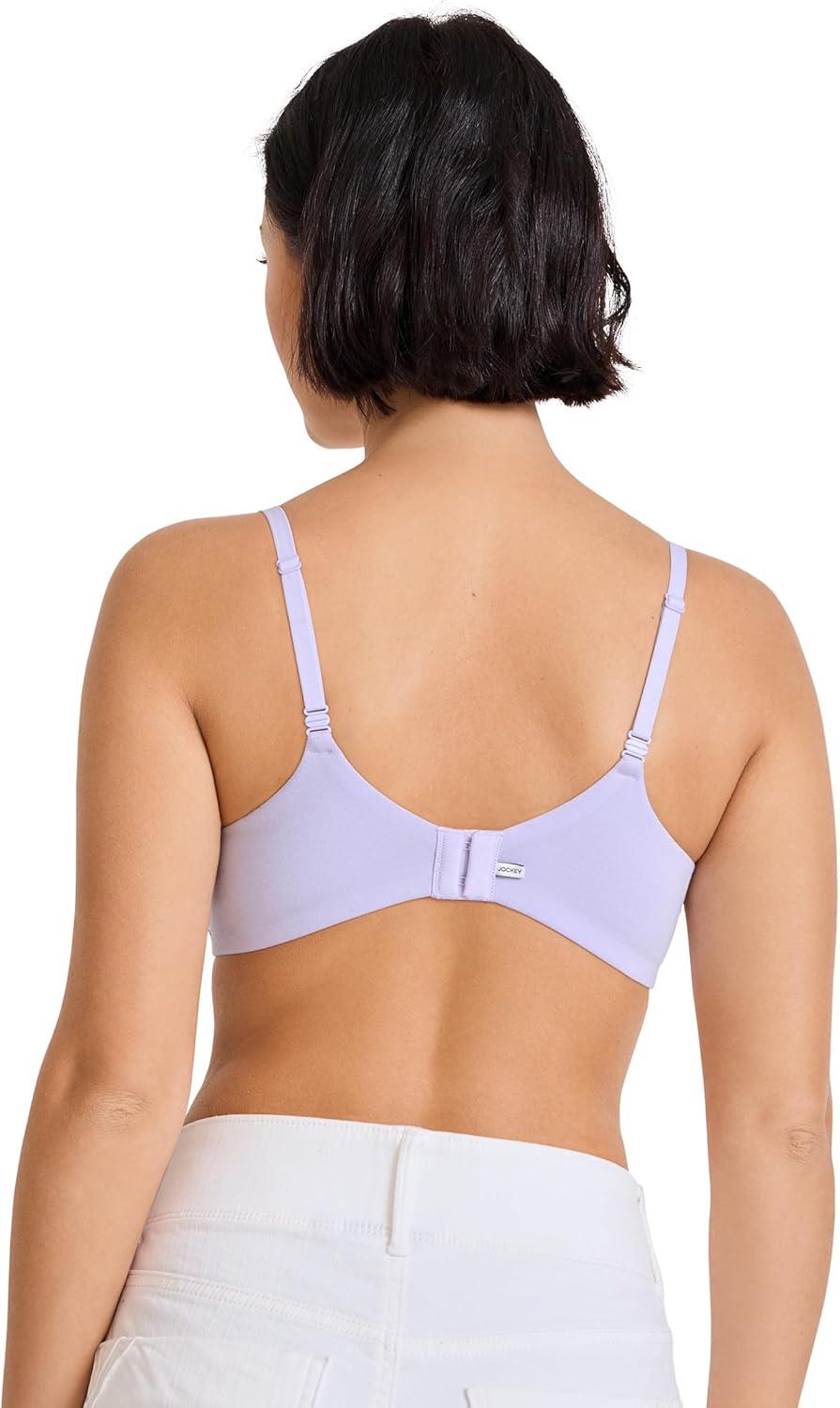 imageJockey Womens Bra Smooth amp Sleek Supersoft Demi Coverage Wirefree TShirt BraViolet Veil