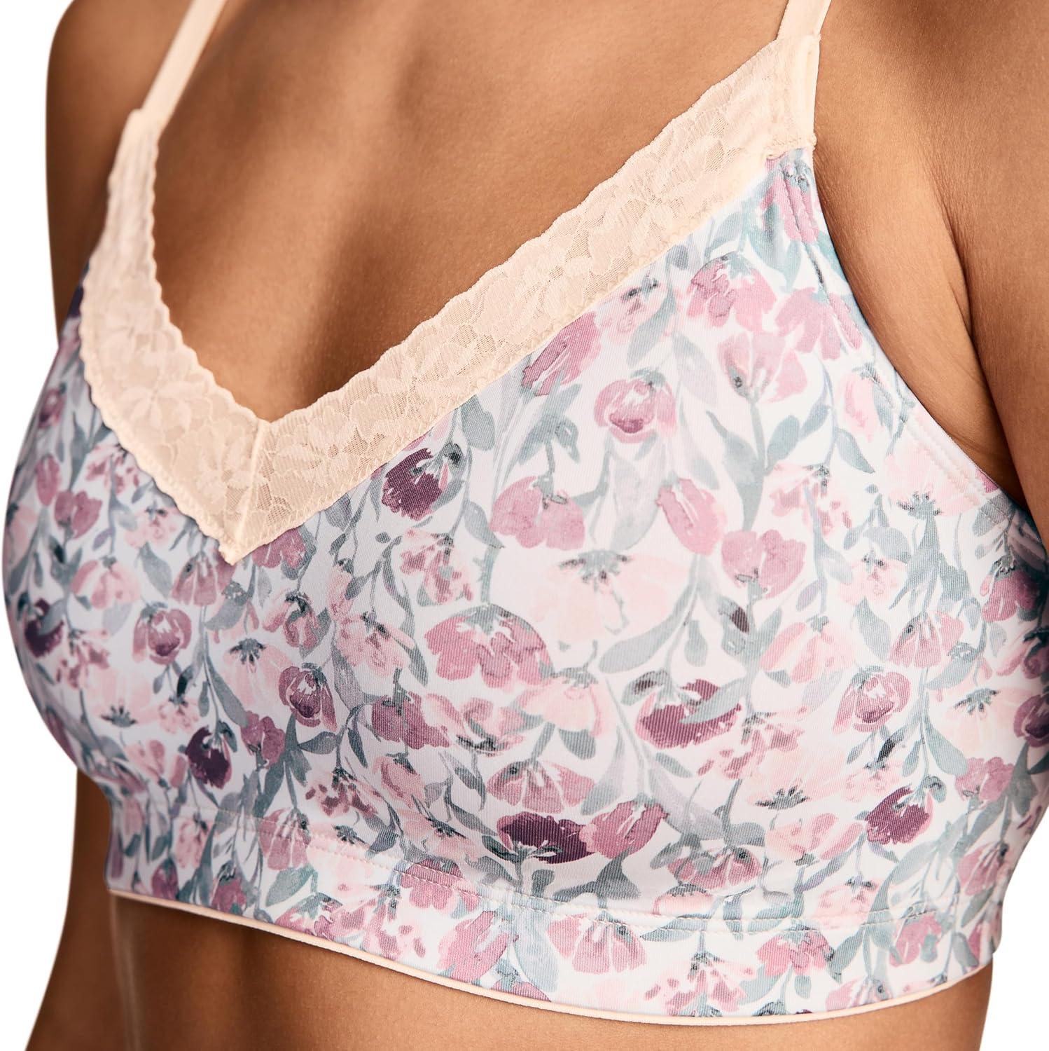 imageJockey Womens Bra Soft Stretch Lace Microfiber BraletteFlower Field