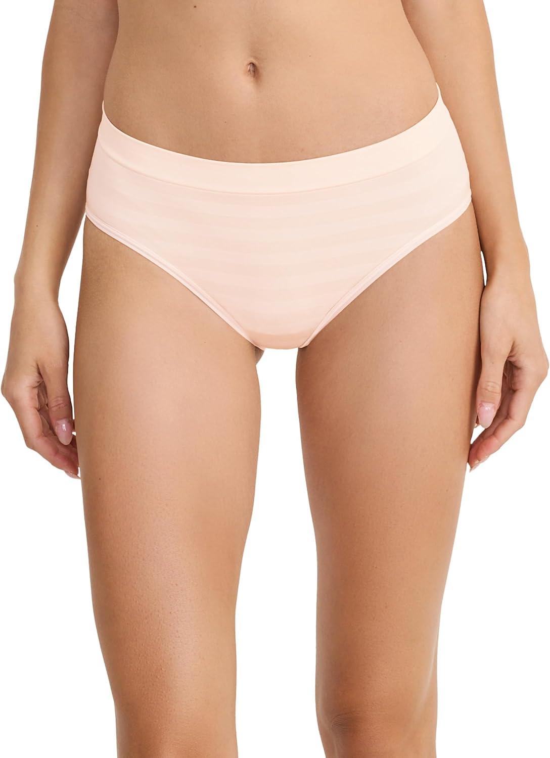 imageJockey Womens Underwear Seamfree HiCut 3 PackPeach Ice StripeTwilight SandsLight