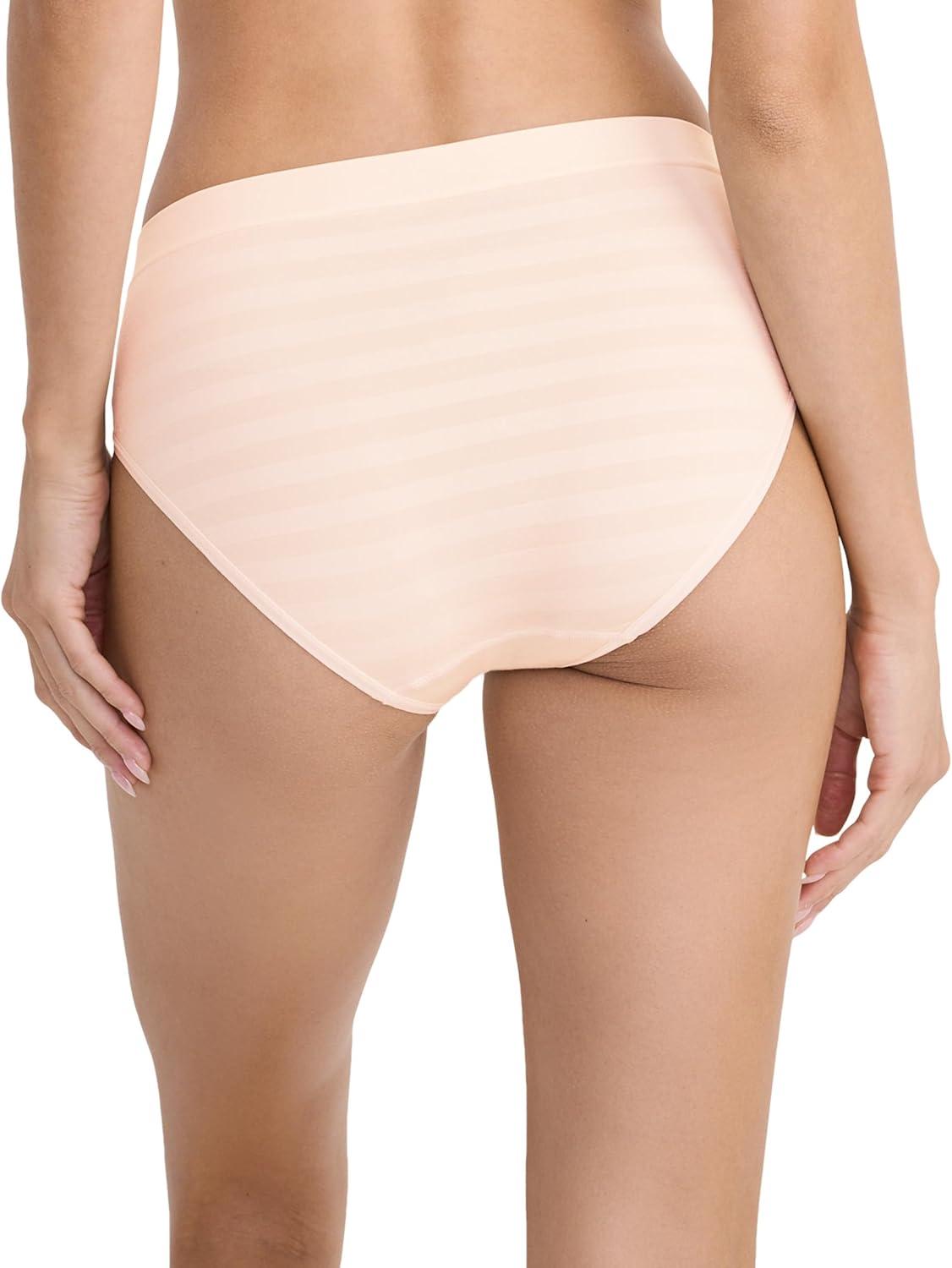 imageJockey Womens Underwear Seamfree HiCut 3 PackPeach Ice StripeTwilight SandsLight