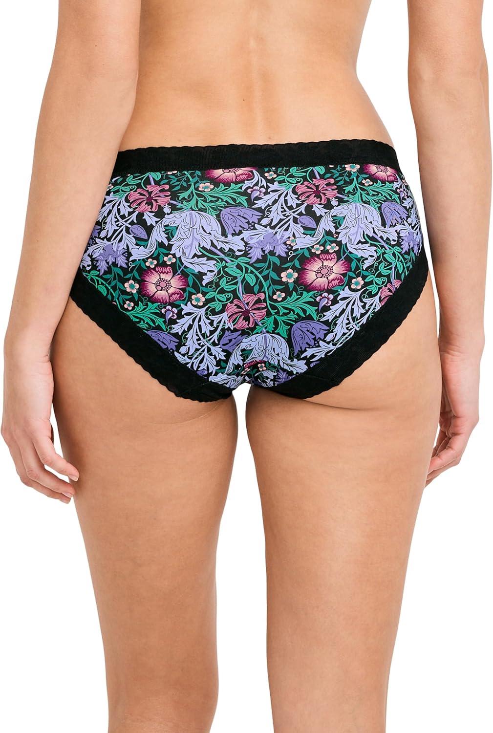 imageJockey Womens Underwear Soft Stretch Lace Microfiber BikiniBlack Nouveau Garden