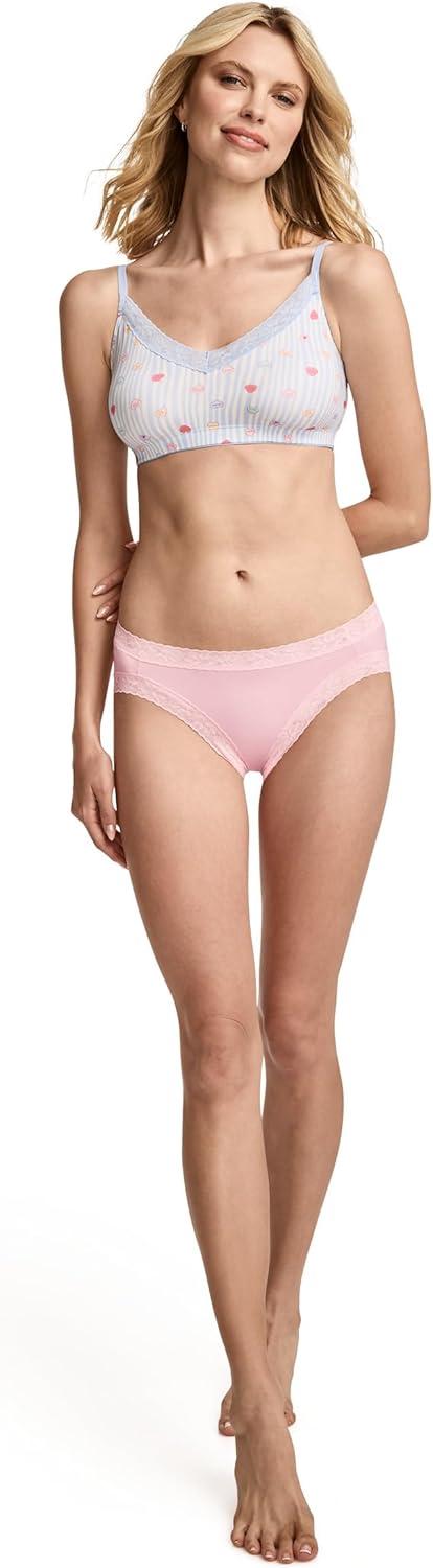 imageJockey Womens Underwear Soft Stretch Lace Microfiber BikiniPink Shadow