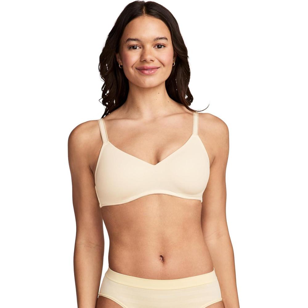 imageJockey Womens Bra Smooth amp Sleek Microfiber Full Coverage Wirefree TShirt BraFawn