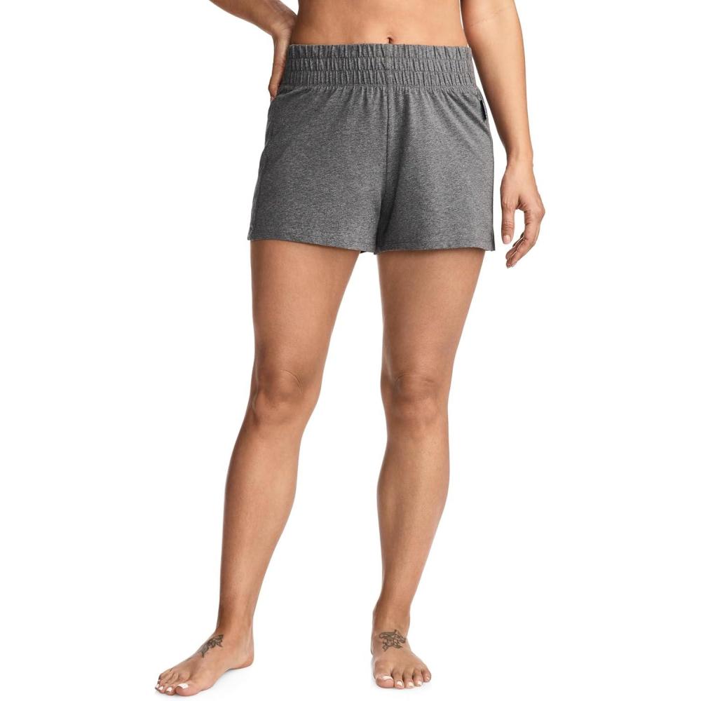 imageJockey Womens Loungewear Organic Cotton Stretch ShortSteel Heather