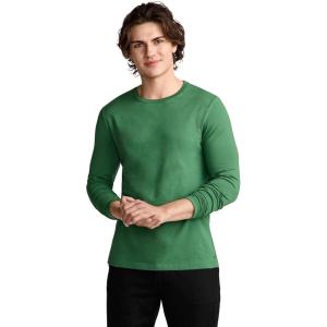 Jockey Men’s Casualwear Made2Fit Long Sleeve Crew Neck T-Shirt(Badge Green)