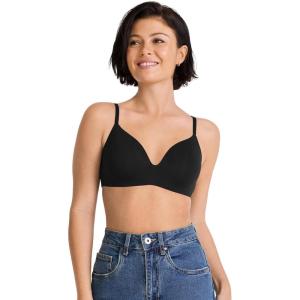 Jockey Women’s Bra Smooth & Sleek Supersoft Demi Coverage Wirefree T-Shirt Bra(Black)