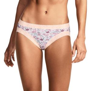 Jockey Women’s Underwear Soft Stretch Lace Microfiber Bikini(Flower Field)