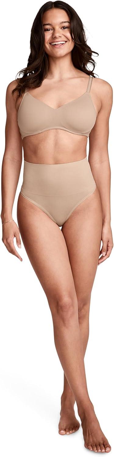 imageJockey Womens Shapewear Skimmies Seamfree Tummy Smoothing Thong 2 PackLight