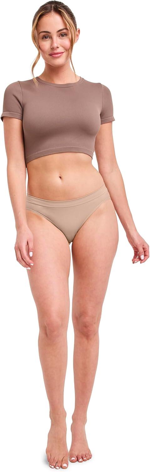 imageJockey Womens Underwear Seamfree Bikini 3 PackLightCoral MistLight