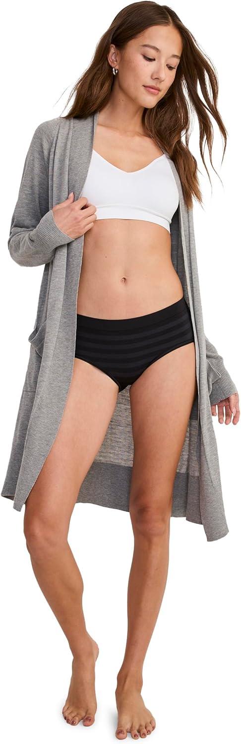 imageJockey Womens Underwear Seamfree Hipster 3 PackBlack Stripe