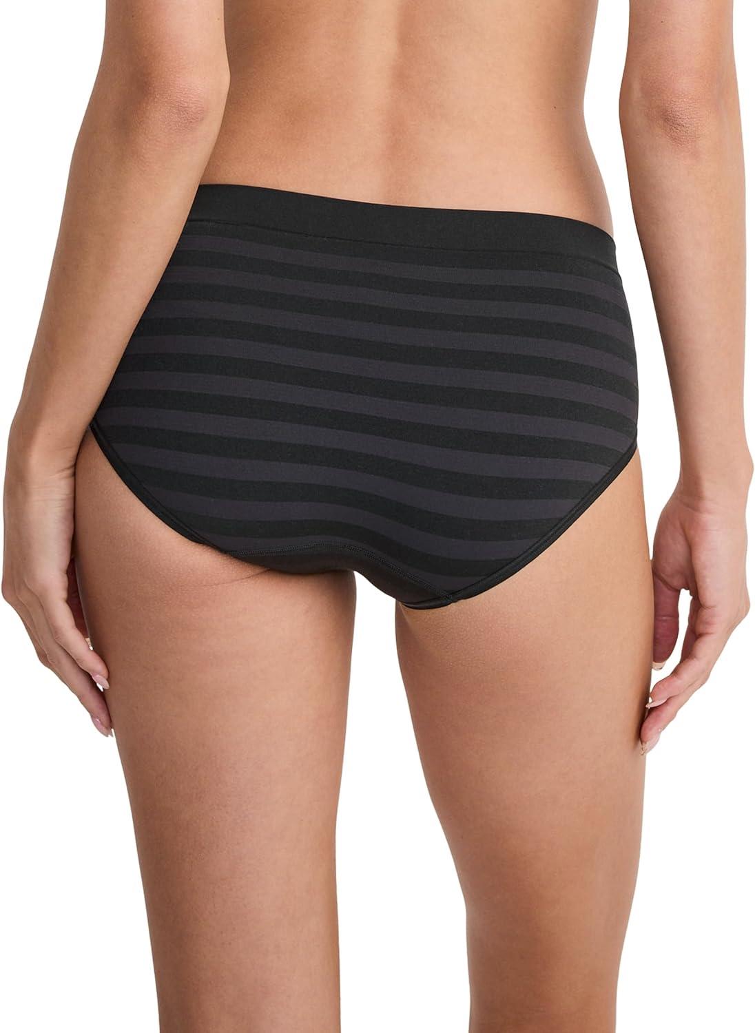 imageJockey Womens Underwear Seamfree Hipster 3 PackBlack Stripe
