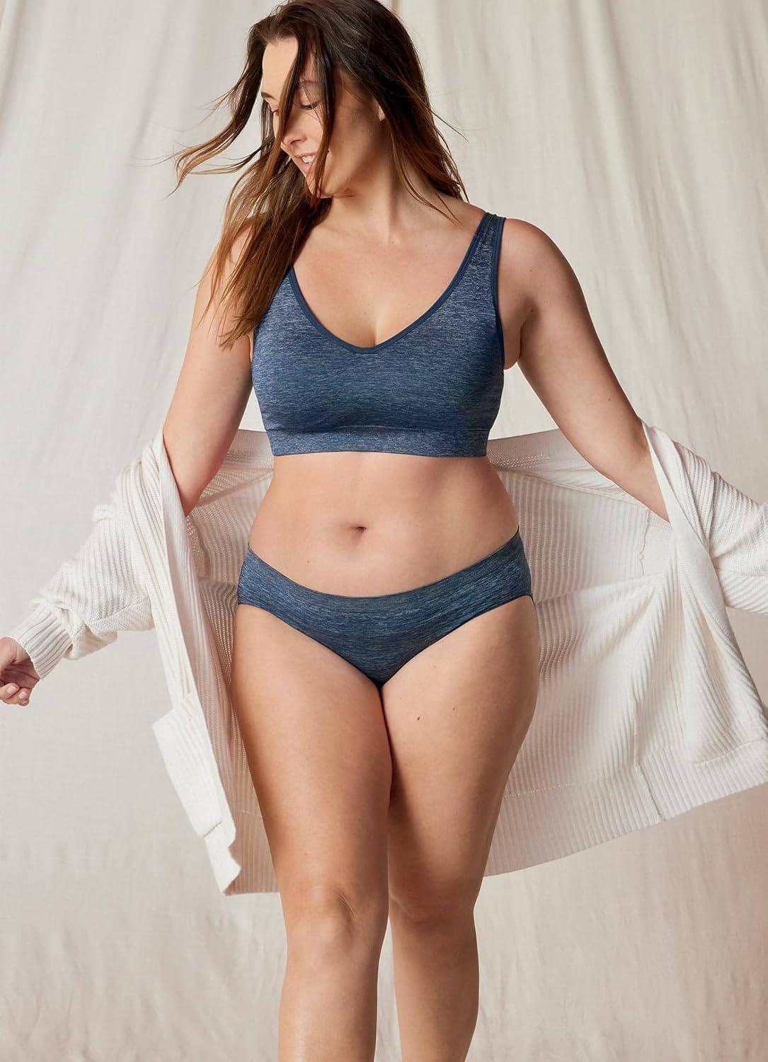 imageJockey Womens Underwear Smooth amp Shine Seamfree BikiniNavy Heather