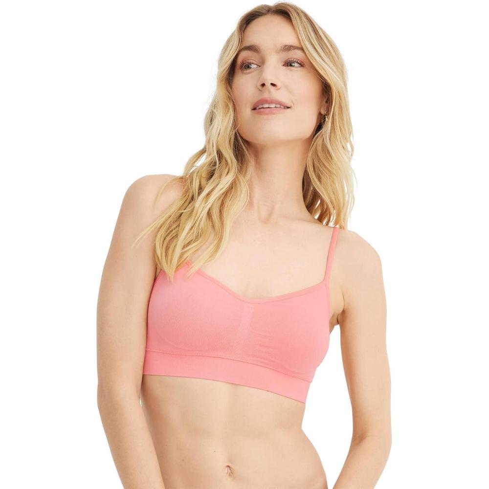imageJockey Womens Bra Seamfree Modern Micro Stretch Cami Strap BraletteSorbet