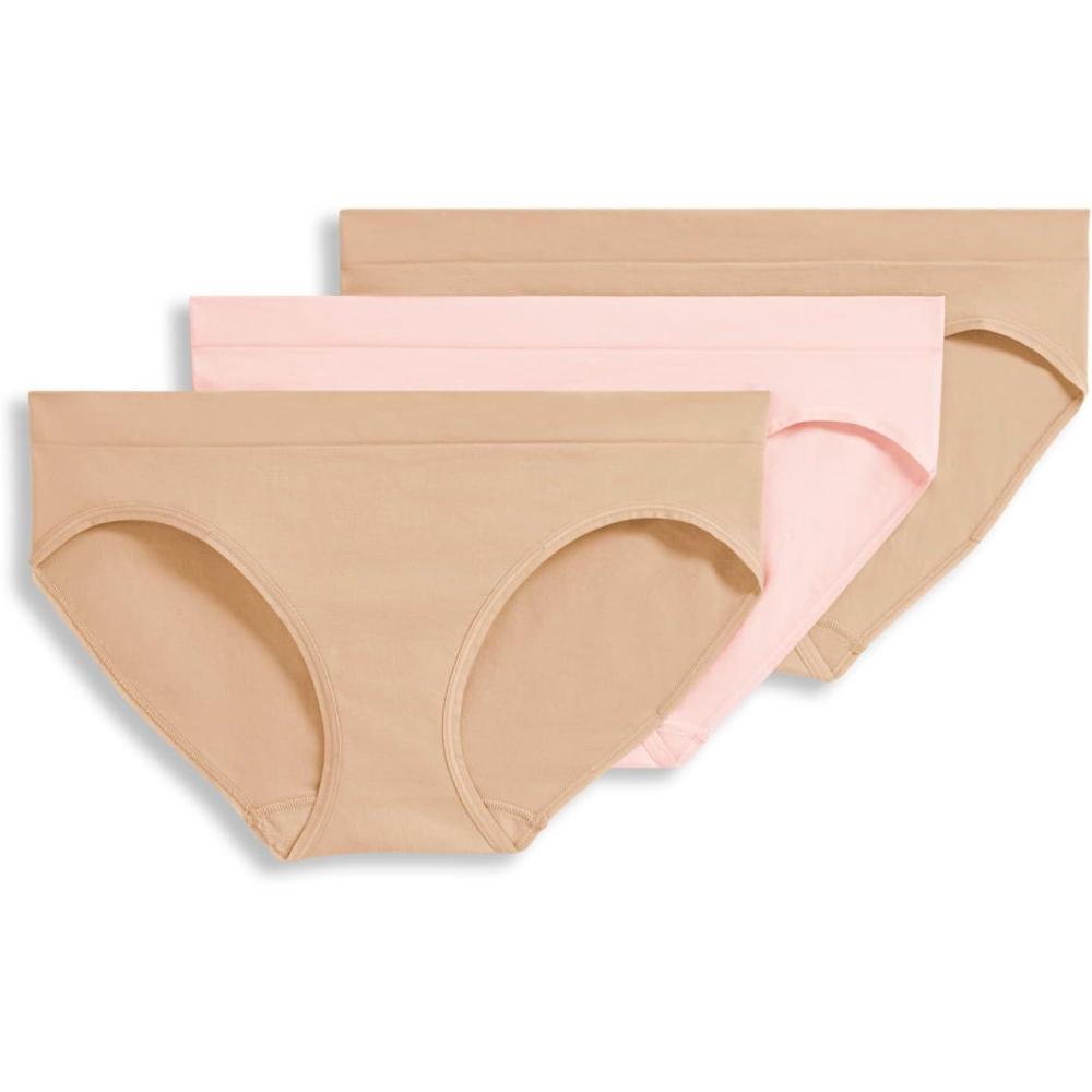 imageJockey Womens Underwear Seamfree Bikini 3 PackLightCoral MistLight