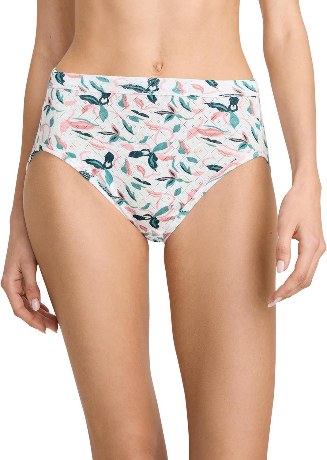 imageJockey Womens Underwear Elance Breathe French Cut 3 PackCeladon ZenAbstract PalmaRose Gold