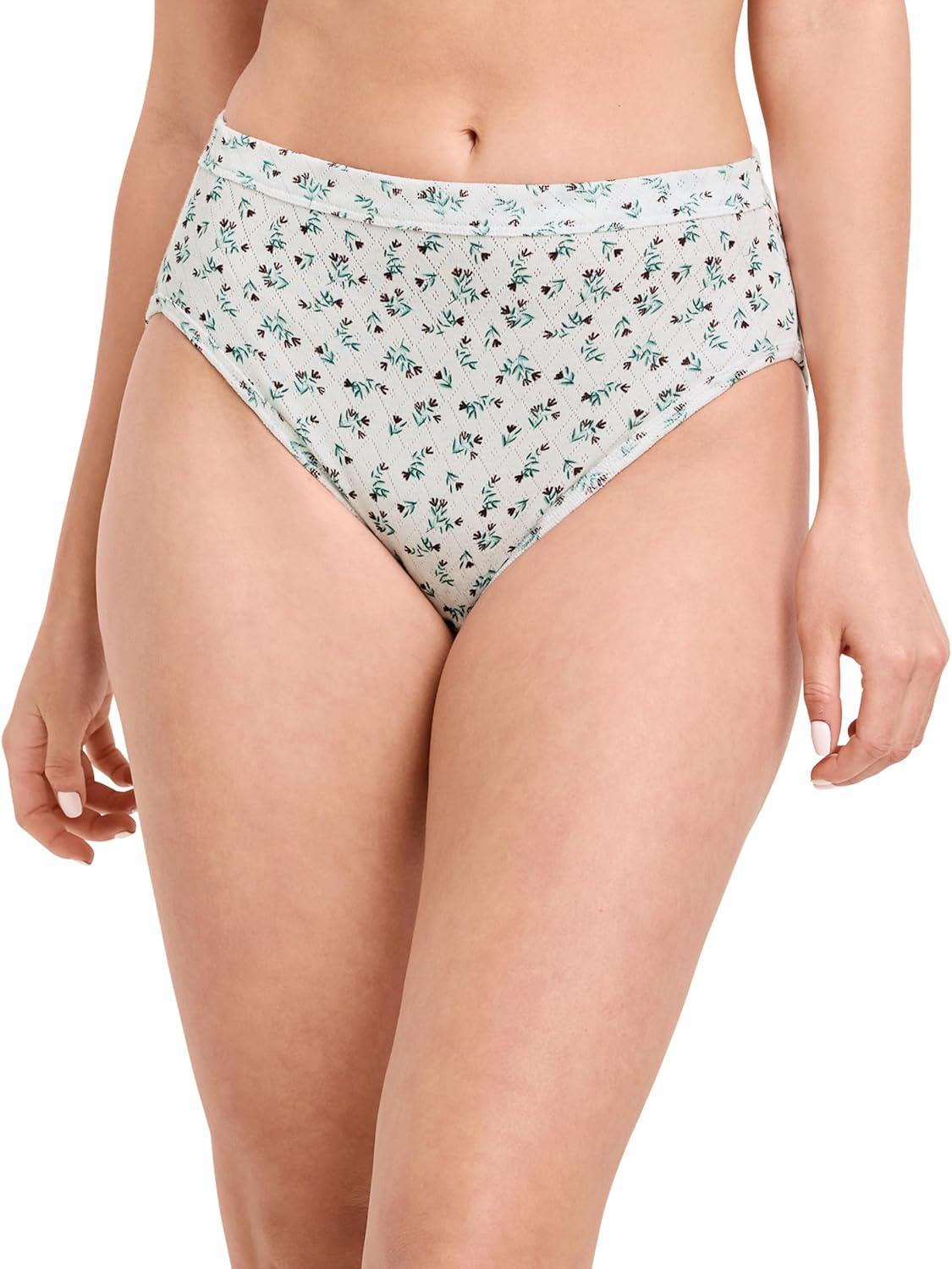 imageJockey Womens Underwear Elance Breathe French Cut 3 PackTeal Flower Mix