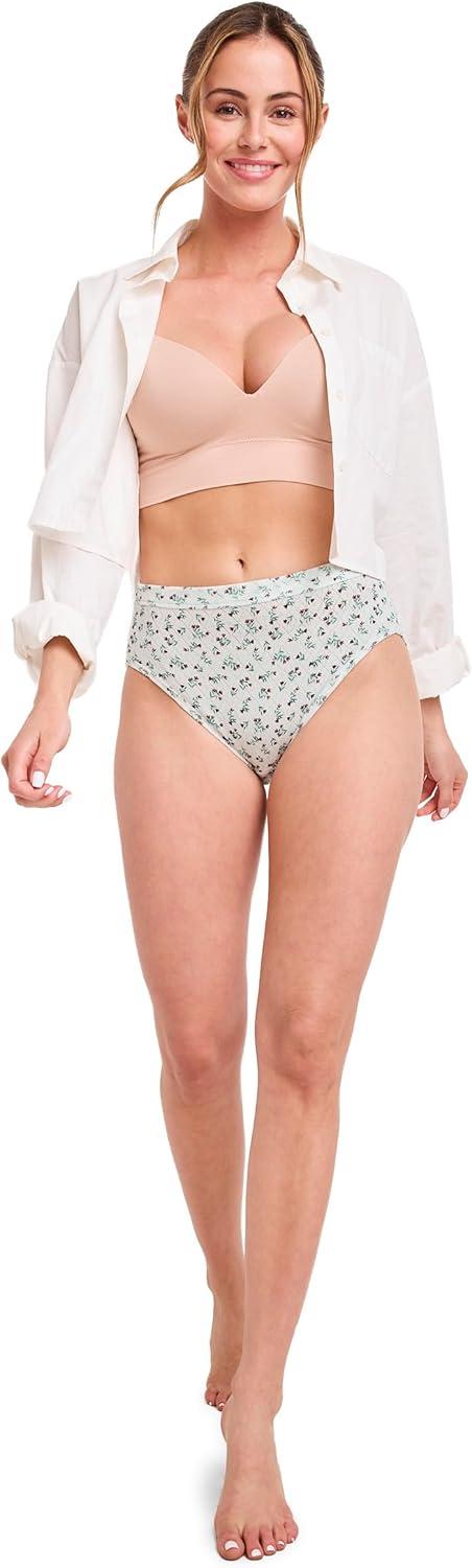 imageJockey Womens Underwear Elance Breathe French Cut 3 PackTeal Flower Mix