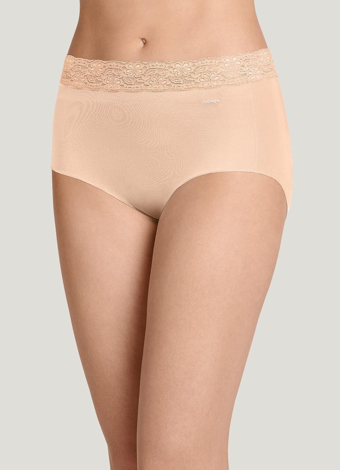 imageJockey Womens Underwear No Panty Line Promise Tactel Lace Hip BriefLight