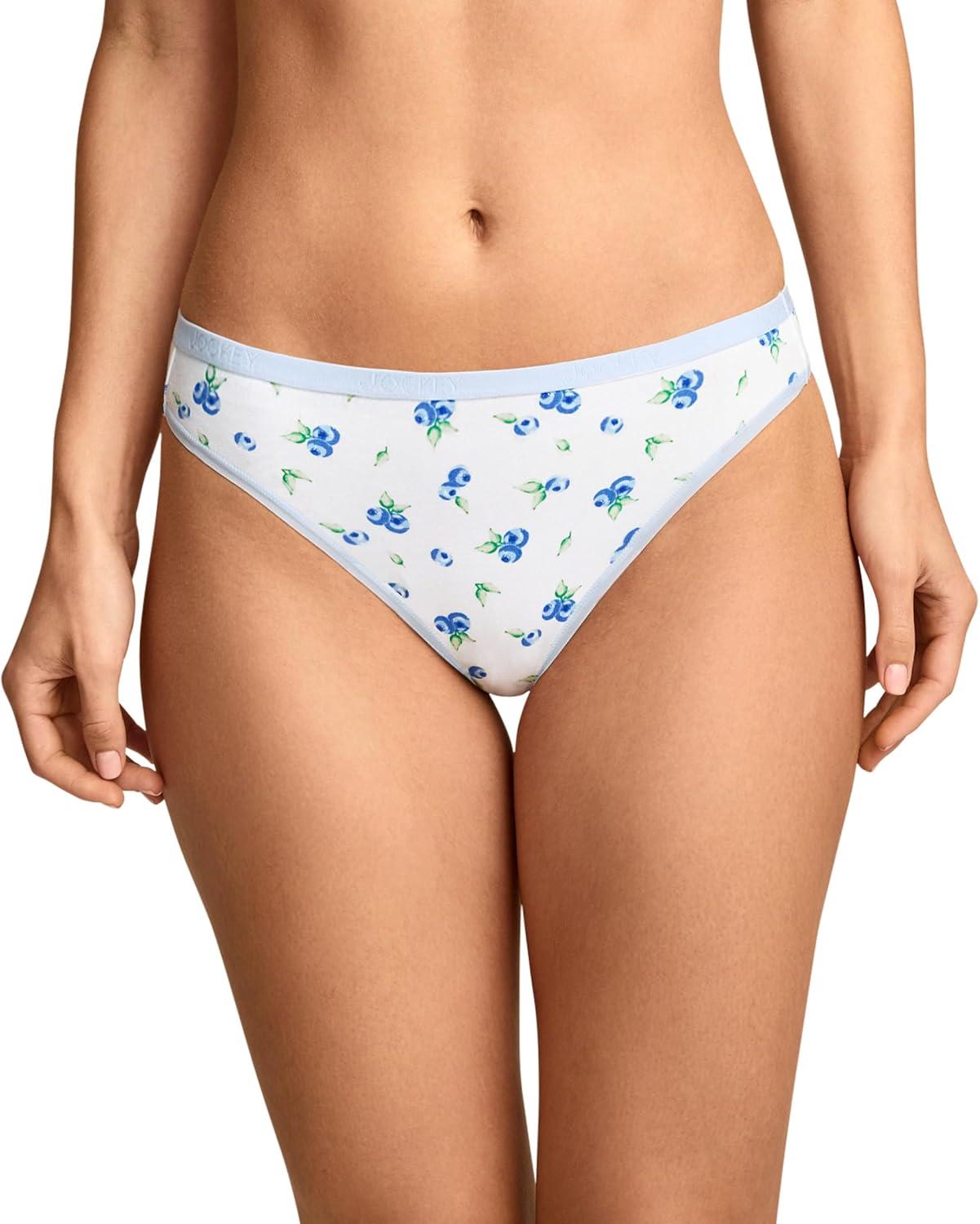 imageJockey Womens Underwear Organic Cotton Stretch Logo Thong 3 PackBerry Bliss