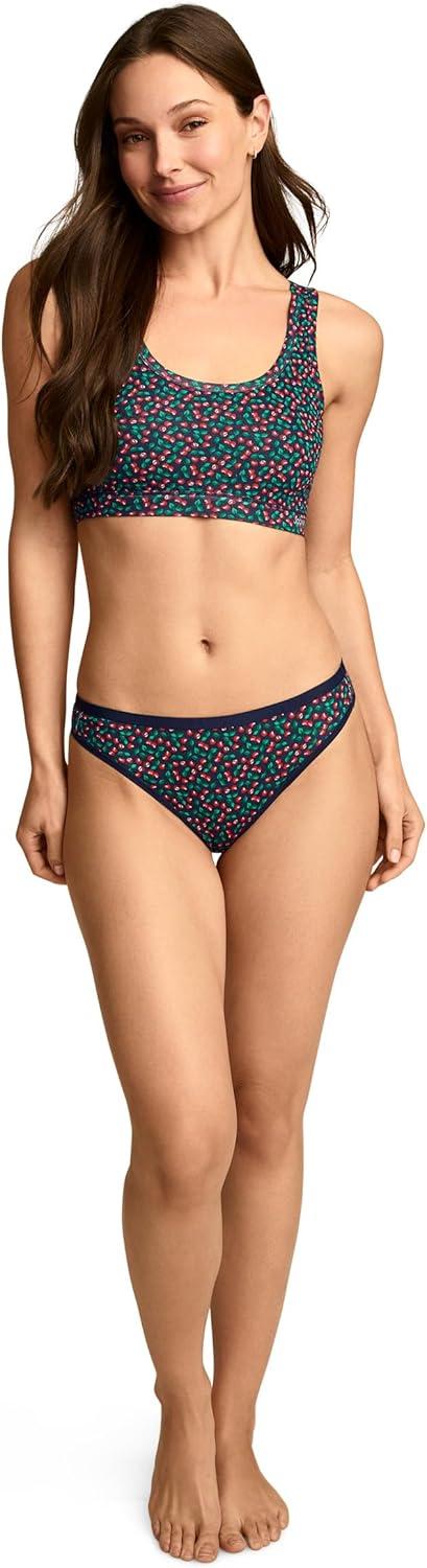 imageJockey Womens Underwear Organic Cotton Stretch Logo Thong 3 PackFresh Cherries