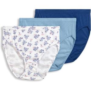 Jockey Women’s Underwear Elance Breathe French Cut – 3 Pack(Blue Stardust/Stardust Tropic Bouquet/Marina Blue)