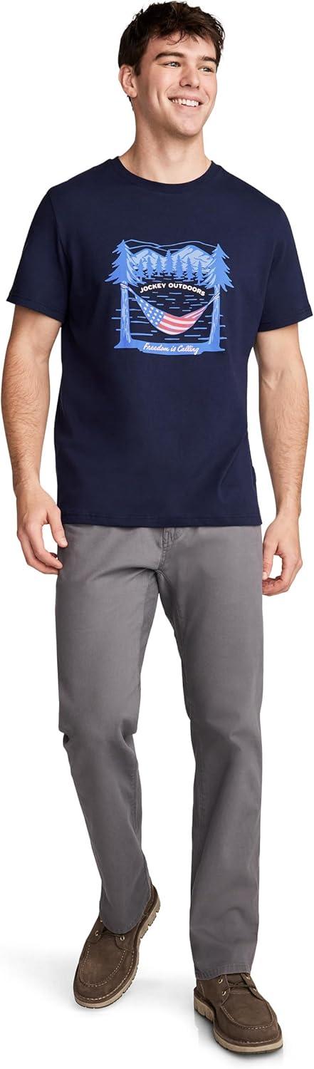 imageJockey Outdoors Mens Casualwear Graphic Crew Neck TShirtFreedom