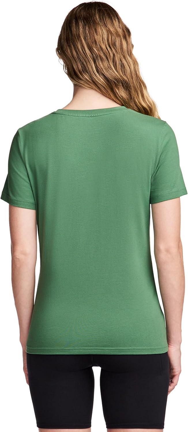 imageJockey Womens Activewear Organic Cotton Stretch Short Sleeve TeeBadge Green