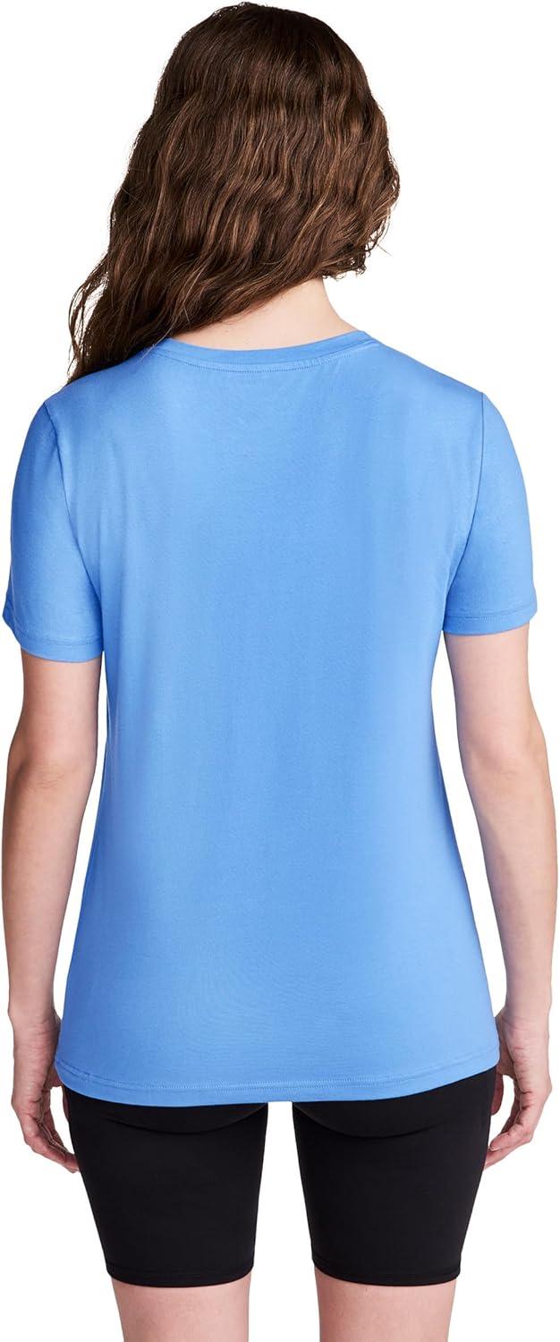 imageJockey Womens Activewear Organic Cotton Stretch Short Sleeve TeeCrisp Blue