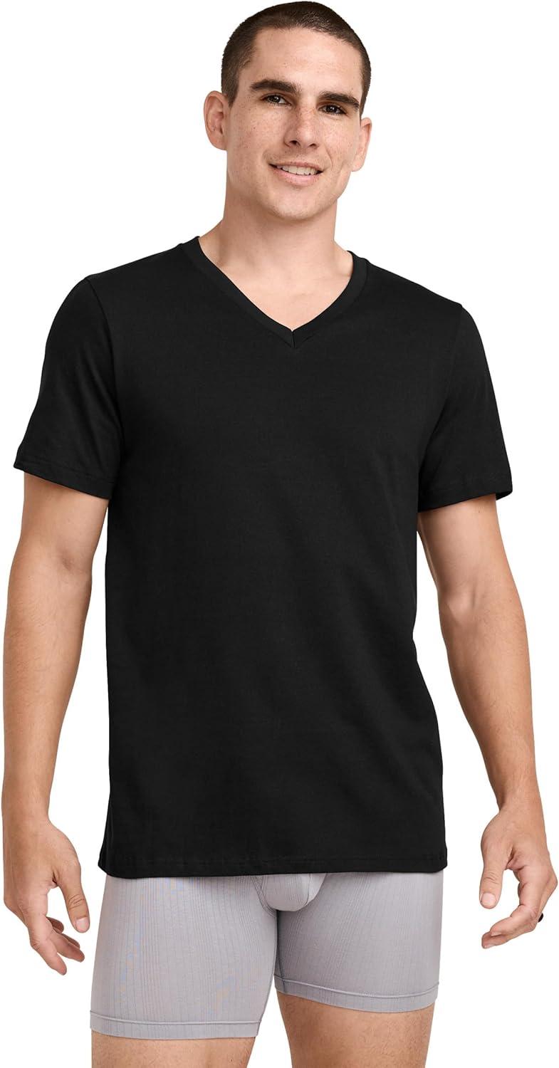 imageJockey Classic VNeck Undershirt 12 Pack 100 Cotton TShirts for MenBlack