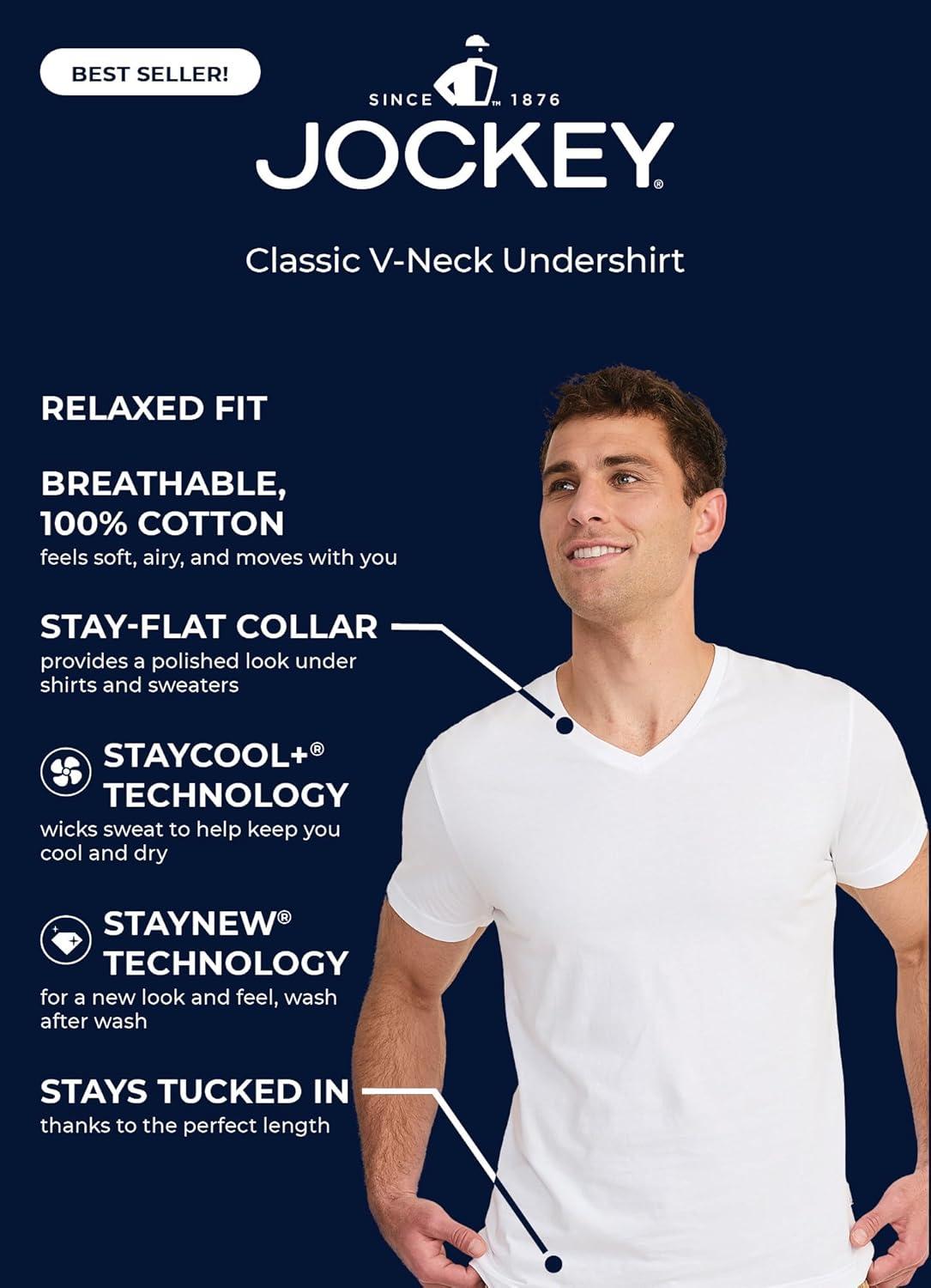 imageJockey Classic VNeck Undershirt 12 Pack 100 Cotton TShirts for MenBlack