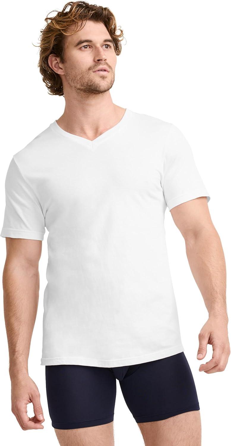 imageJockey Classic VNeck Undershirt 12 Pack 100 Cotton TShirts for MenWhite