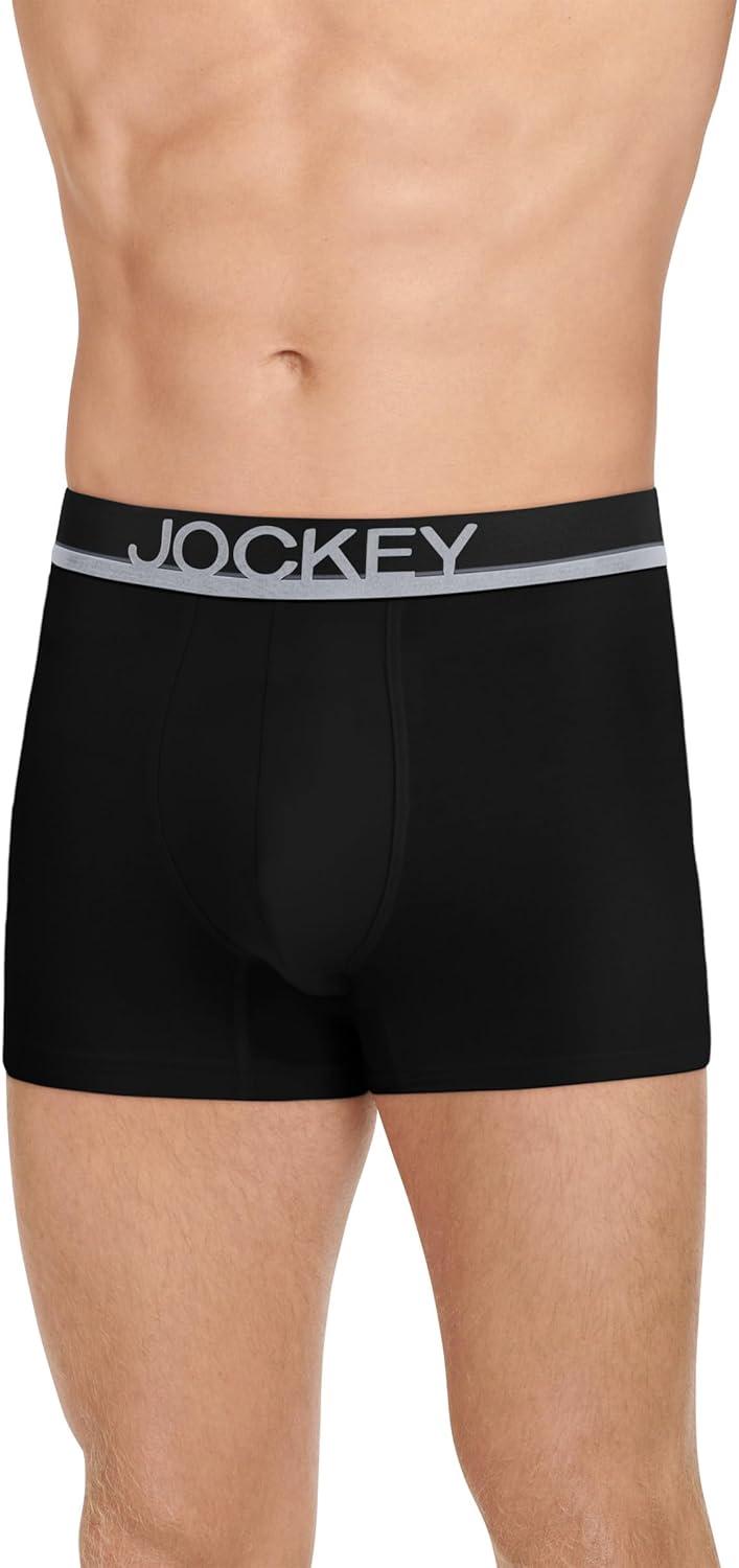 imageJockey Mens Underwear True Style 4 Trunk 3 PackBlack