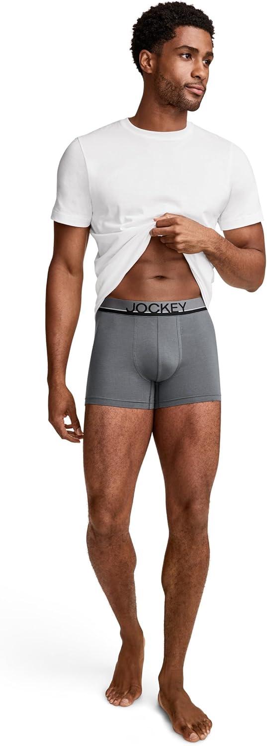 imageJockey Mens Underwear True Style 4 Trunk 3 PackSteel Dune